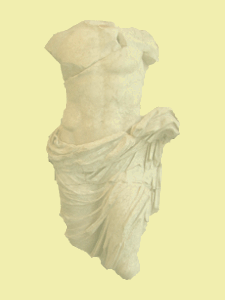 The torso of a classical Roman statue